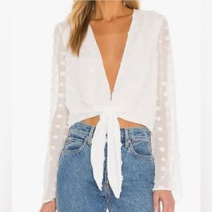 BCBG Women’s Tie Front Top: XS